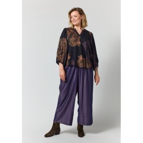 Vilde Bluse Sort Flower