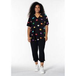 Bonna Bluse Sort m.Blomster