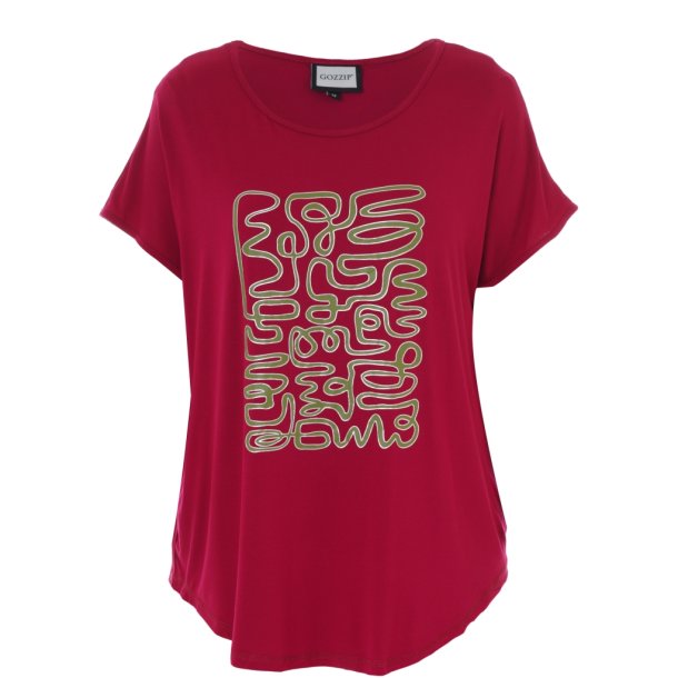 Gitte T-Shirt Print Raspberry