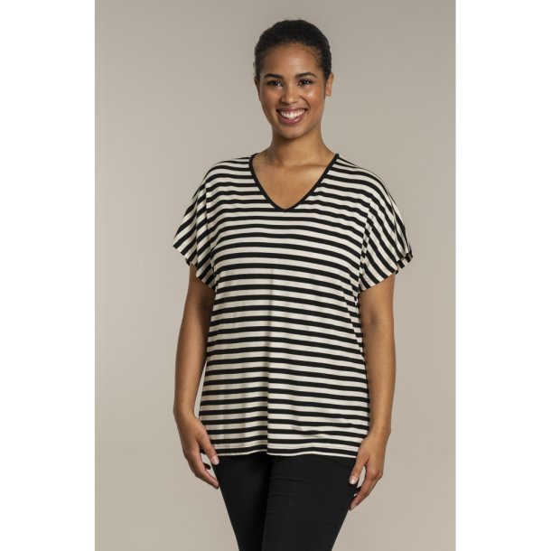 Stribet T-Shirt Sort/Hvid
