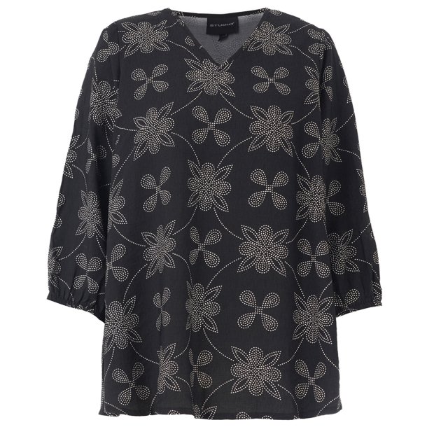 Emmy Bluse Sort print