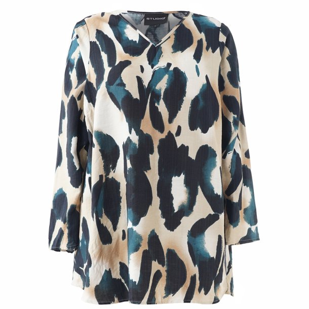 Berit Bluse Offwhite/Petrol