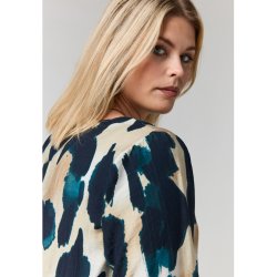 Berit Bluse Offwhite/Petrol