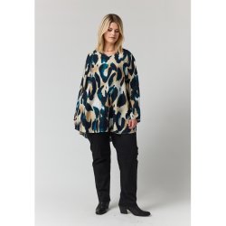 Berit Bluse Offwhite/Petrol