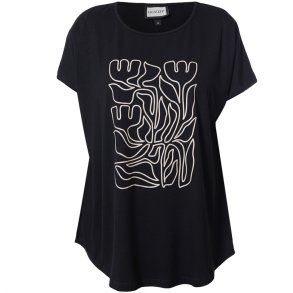 Gitte T-Shirt Sort m.print