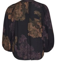Vilde Bluse Sort Flower