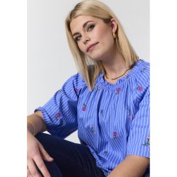 Leni Bluse Bl�/Hvid