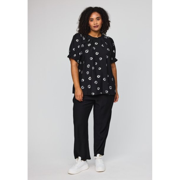 Fozia Bluse Sort/Hvid