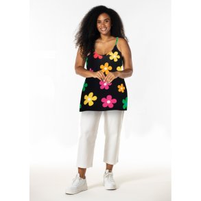 Kathy Top Sort m.Blomster