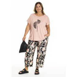Gitte T-Shirt Peach Rose m.print