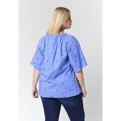 Leni Bluse Bl�/Hvid