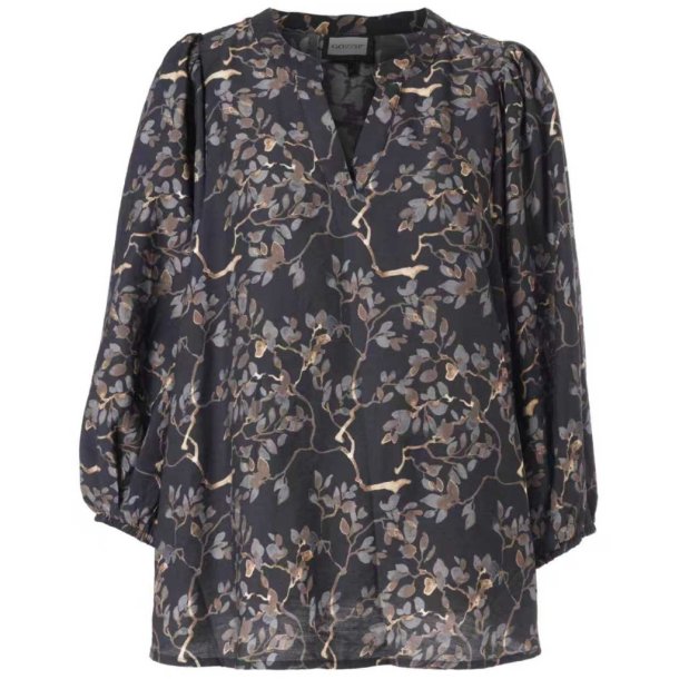 Vilde Bluse Sort Print