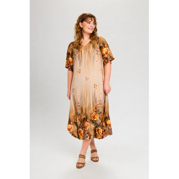 Cosima Kjole Sand/Flowers