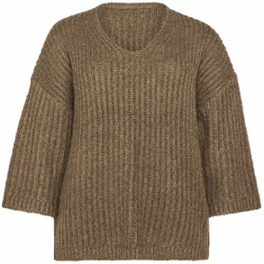 Rakel Strik Bluse Brun