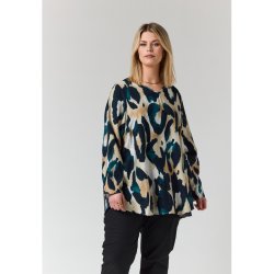 Berit Bluse Offwhite/Petrol