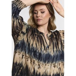 Valdis Kjole Beige Print