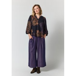 Vilde Bluse Sort Flower