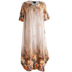 Cosima Kjole Sand/Flowers