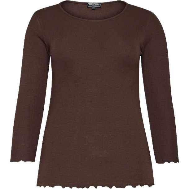 Sandgaard Rib Bluse Brun