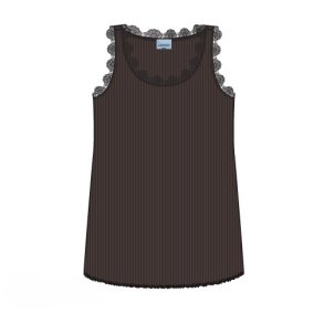 Lara Rib Top Brun