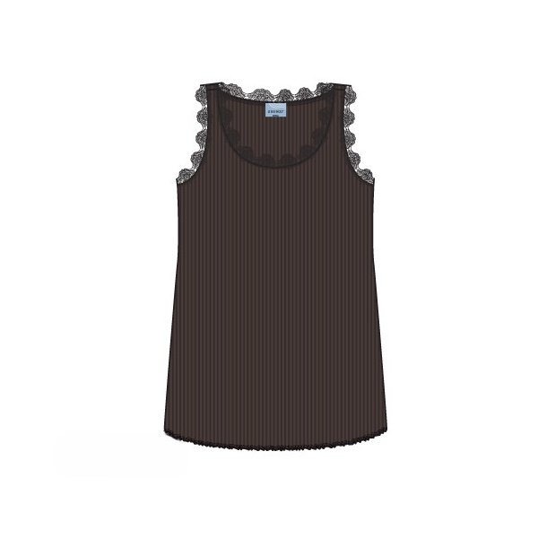Lara Rib Top Brun
