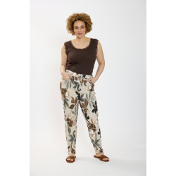 Lara Rib Top Brun
