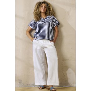 Casey Bluse Navy/Hvid