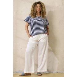 Casey Bluse Navy/Hvid