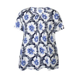 Cindy Bluse s/s Navy/Hvid