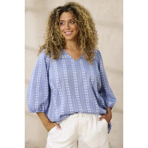 Haley Bluse Bl�/Hvid