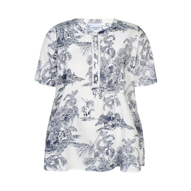 Ivory Bluse Offwhite/Navy