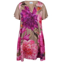 Janel Kjole s/s Pink/Brun