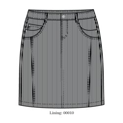 Stribet Boyer Nederdel Sort