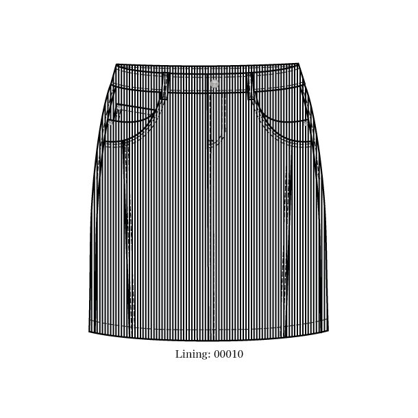 Stribet Boyer Nederdel Sort