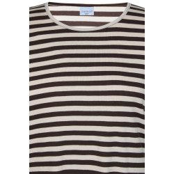 Lara Stribet Rib Bluse Brun