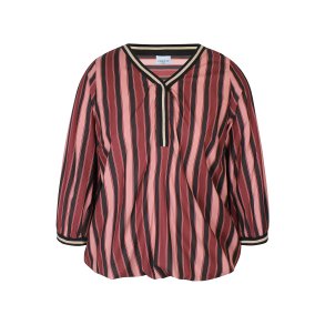 Linny Stribet Bluse Maroon