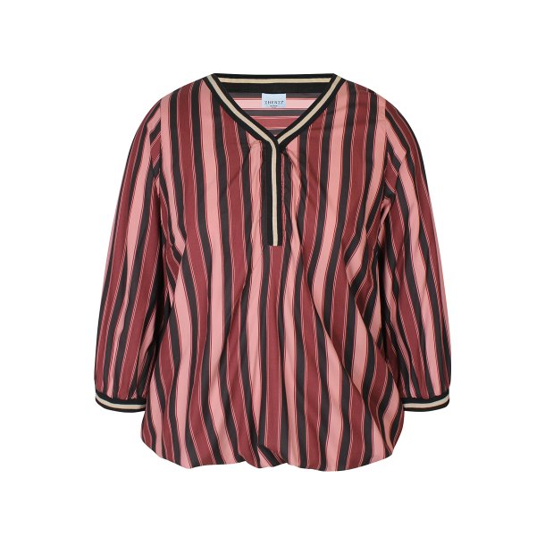 Linny Stribet Bluse Maroon