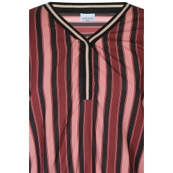 Linny Stribet Bluse Maroon