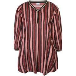 Linny Stribet Kjole Maroon