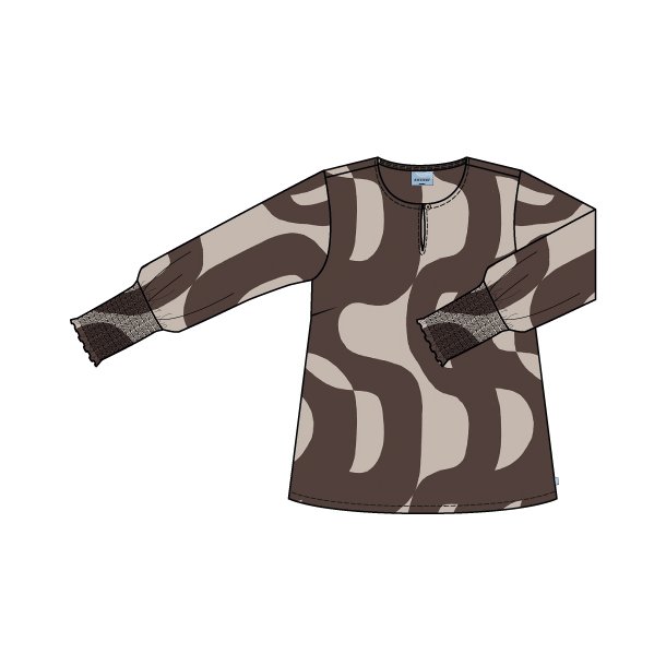 Lonie Bluse Brun Print