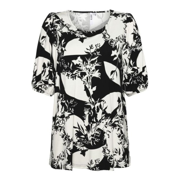 Printet Bluse Sort/hvid