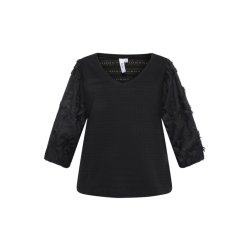 Sort Bluse m.Broderi