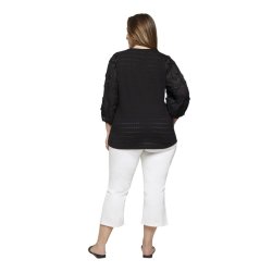 Sort Bluse m.Broderi