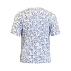 Printet Bluse Bl�/Hvid