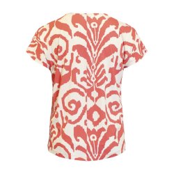 Bluse s/s Coral/Offwhite