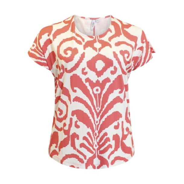 Bluse s/s Coral/Offwhite