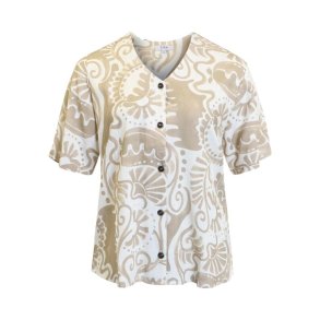 Skjorte s/s Sand/Offwhite