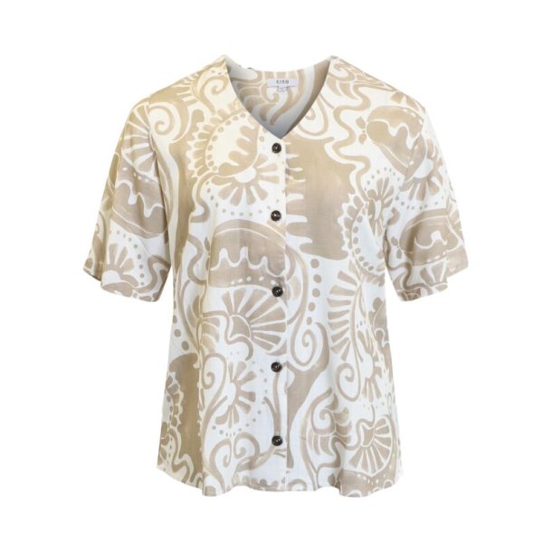 Skjorte s/s Sand/Offwhite