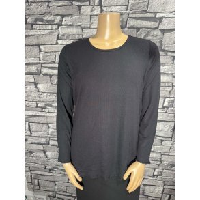 Lara Rib Bluse Sort