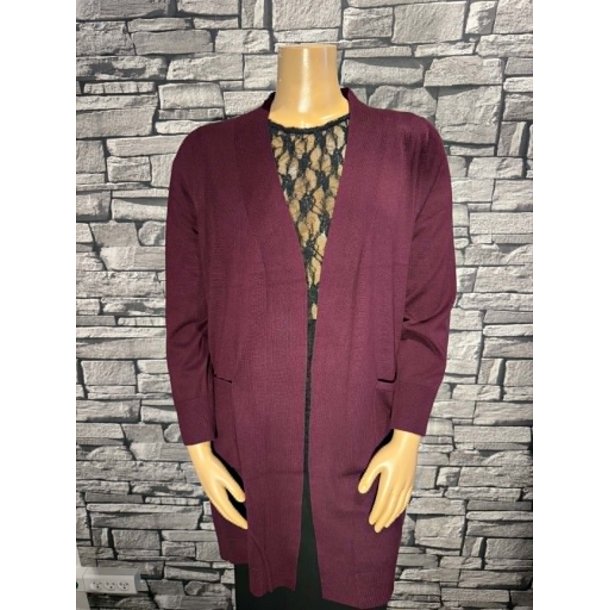 Bordeaux Strik Cardigan